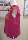 Hand-embroidered Mexican Floral Blouse     Vibrant Pink magenta