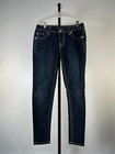 Miss Me Skinny Low Rise Jeans Blue Dark Wash Animal Print Embroidered Studded