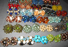 Great Lot  40  Pair  Vintage  Bead Cluster Earrings  Most Clip  Many Colors