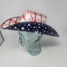 Budweiser Bud Cowboy Cardboard Beer Box Hat Red White Blue Stars Structured