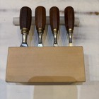 Set Of 4 Pfeil Swiss Made Bevel Edge Butt Chisels- Wood Block  1 4  1 2  3 4  1 
