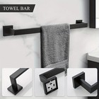 5pcs Bathroom Hardware Accessories Set Towel Bar Set Black 304 Stainless Steel