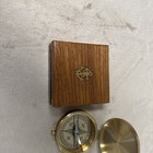 Collectible Vintage Hand-crafted Brass Maritime Nautical Compass In Wooden Box