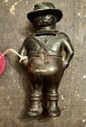 Antique Figural Cast Iron Still Coin Bank  sharecropper  Original With Coins