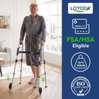 Walker For Seniors  Lightweight Compact Folding Standard Walking Frame With 2   