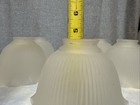 Lot Of 5 Vintage Ribbed Ruffled Edge Glass Light Shade Pieces Lamp Cover Crimped