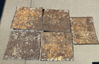 Lot Of 5 - Matching Antique Salvage Pressed Tin Ceiling Tiles Approx  22 X 24