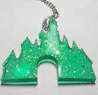 Handmade Princess Castle Keychain Glitter