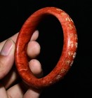3 1   chinese Dynasty Old Jade Carved Inscription Bracelet Bangle Wristband