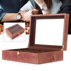 10-slot Watch Box Glass Top Vintage Display Jewelry Storage Organizer Case Wood