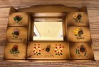 Vintage Tilso Japan Hand Painted Wooden Sewing Organizer W  Mirror  7 Drawers