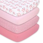  4-pack Fitted Crib Sheet Set - Super Soft   Breathable Baby Girl Crib Sheets  