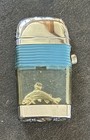Vintage Mini Scripto Lighter Fish With Blue Band - Works