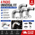 4pcs Air Diesel Heater Exhaust Pipe 24mm Stainless Steel Flexible Parking Heater
