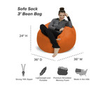 Sofa Sack Bean Bag Chair tangerine
