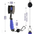 2 Sided Golf Club Brush Cleaner Retractable Groove Cleaning Tool W  Spike 2pcs