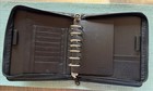 Franklin Covey 7 Ring Black Zip Binder Organizer Planner Full Grain Leather