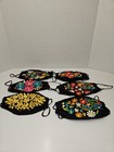 Handmade Mexican Embroidered Cotton Face Masks Featuring Floral