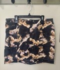 Free People Women   s Denim Tie-dye Mini Skirt Size 12 Zip Closure