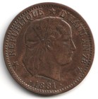 1881 Haiti 2 Centimes Large Copper Nice Free Shipping