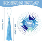 100 Pcs Bookmark Tassels Bulk Blue Series Soft Craft Silky Handmade Mini Tassels