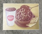 Vtg Bowl Of Chili Crackers   Coke Coca-cola Litho Sign Menu Board Diner Insert