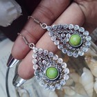 Green Turquoise Earrings dazzling Crystal Earrings dangle Drop Earrrings Gift 