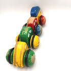Vintage Kouvalias Wooden Walking Caterpillar Pull Toy - Made In Greece 70 s