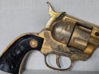 Hubley Cowboy Classic Cap Pistol 12  Long Die-cast Replica Toy Gold-plate 1950s
