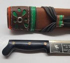 Vintage Small Garza Machete Knife Letter Opener Leather Fringe Sheath 7 25 Blade