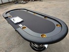 96  Poker Table 9-player Casino Game W  Waterproof Felt Chips Tray Drop Box