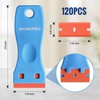 Workpro 3 Pcs Plastic Razor Blade Scraper With 120 Pcs Plastic Razor Blades New