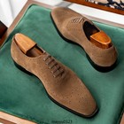 Men s Lace Up Casual Brogue Dress Wing Tip Suede Leather Pointy Toe Formal Shoes
