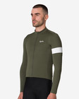 Rapha Men s Core Thermal Long Sleeve Jersey - Dark Green white - Large