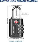 4 Pack Tsa Approved Luggage Locks  Combination Travel Padlock  3-digit Waterproo
