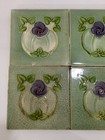 Tiles 6 Pc England  Majolica Antique Rare Vintage Art Deco 1900s Decorative