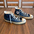 Vintage 1970s Converse Chuck Taylor All Star Navy Blue High Tops 9 5 Made In Usa