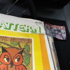 Rare Vintage  Latch Hook Rug Canvas 33   x43    Owl Family Canvas Only New Open
