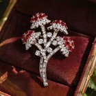 18k Silver-plated Beautiful Dandelion Zircon Crystal Woman Brooch Pin Jewelry