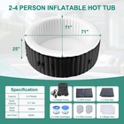 Naizea 4 Person Inflatable Hot Tub Round Portable Blow Up Hot Tub Leak-proof Pvc
