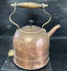 Rare Antique Soutterware Copper   Brass Kettle With Old Two Pin Plug Fab Prop