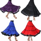 Women Pleated Swing Dance Skirt Dancewear Ballroom Waltz Modern Tango Fashion