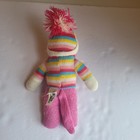 Dan Dee Collectors Choice Pink Striped Sock Monkey 10   Stuffed Animal Toy 