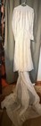Ivory Lace Wedding Dress Long Train Veil Long Sleeves Button Back