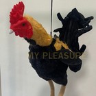 2x Realistic Rooster Figurine Silicone Chicken Model Farm Decor Collectible Gift