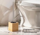 Toilet Bowl Brush Holder With Bamboo And Stainless Steel For Durable Use