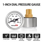1 Inch Mini Pressure Gauge  0-100 Psi Air Gauge  Stainless Steel Case  1 8 Np   