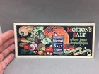 Morton Salt Advertising Ink Blotter 9 x4  Vintage 1920 s  From Peas To Pumpkins