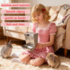 Rabbits Feeder 4 Pcs - Gravity Feeding For Cage Stainless Steel 4lbs 6 2 Inch  A