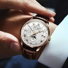 Men Quartz Watch Luxury Fashion  Waterproof Leather Band Luminous Date Analog